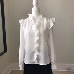 Ellison Ruffle Blouse | White | Size M